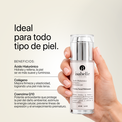 Crema Facial Ácido Hialurónico + Colágeno + Q10