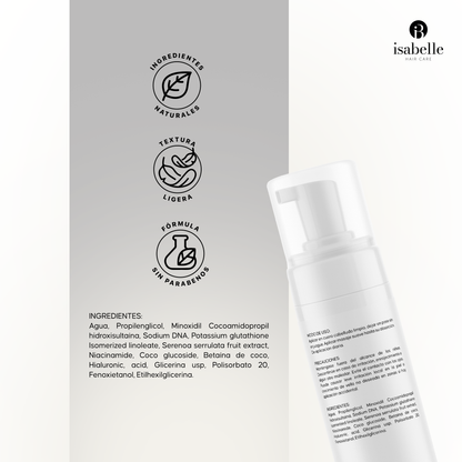 Minoxi Foam ingredientes naturales, textura ligera, sin parabenos